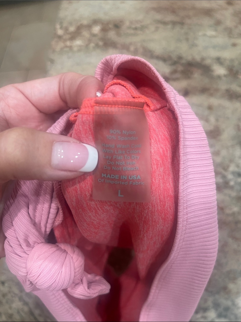 Bombshell Sportswear - Women’s Pink Ribbed Knot Front Tank Top S:L - Picture 5 of 5